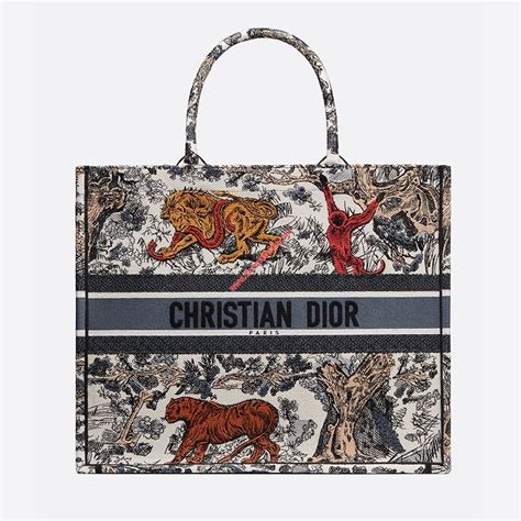 dior canvas handbag|dior tiger print tote bag.